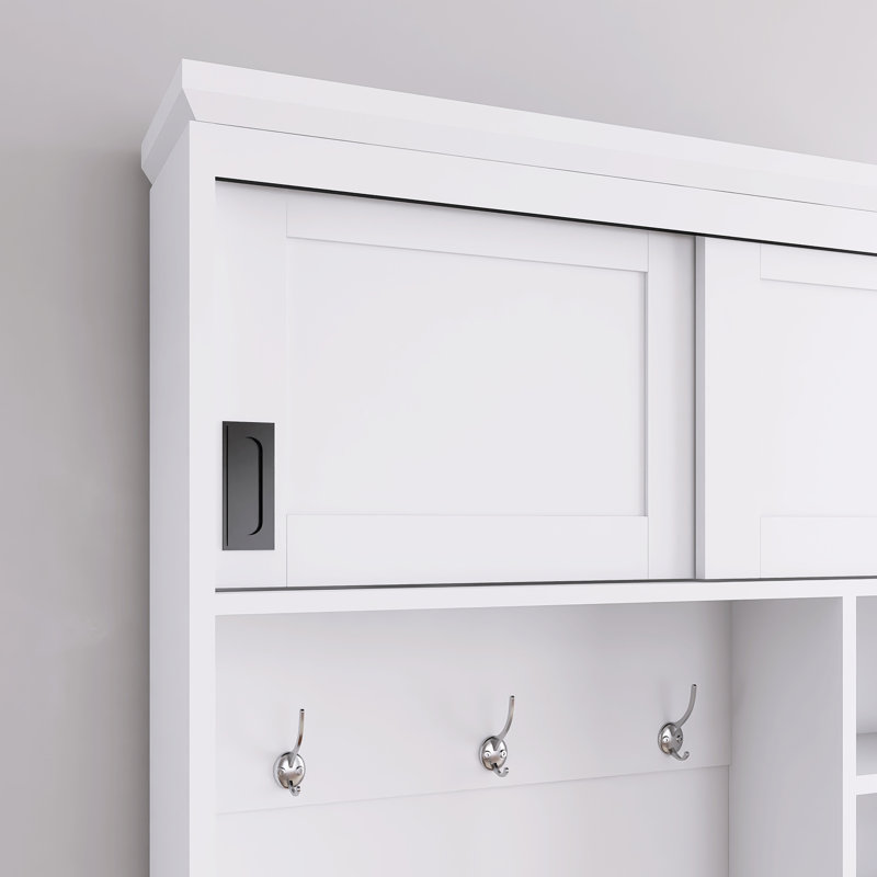 Arbre d'entrée Onnilde de 39,4 po de largeur avec rangement pour chaussures, Blanc