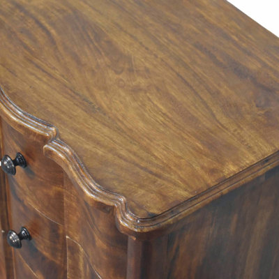Solid Wood Lume Panel Bedside Table , Brown
