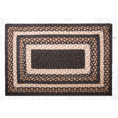  Mocha/Frappuccino Oblong Braided Rug Handwoven Jute