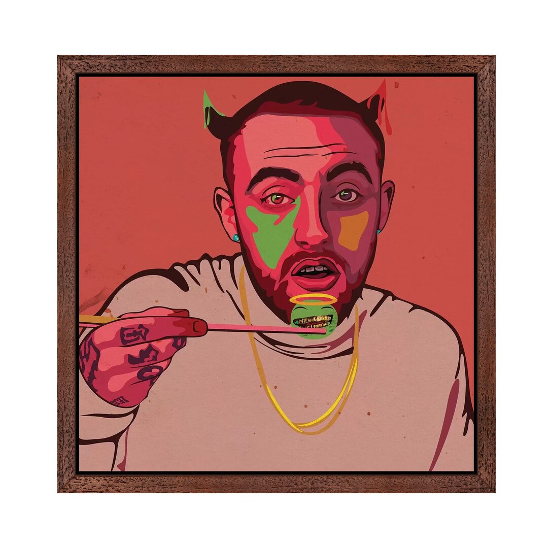 Gerahmtes Leinwandbild - Grafikdruck „Mac Miller Art” von Dai Chris Art