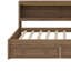 Lit de jour double en bois avec tablettes de rangement intégrées, lumières USB / DEL et lit en bois à deux tiroirs-1230714855