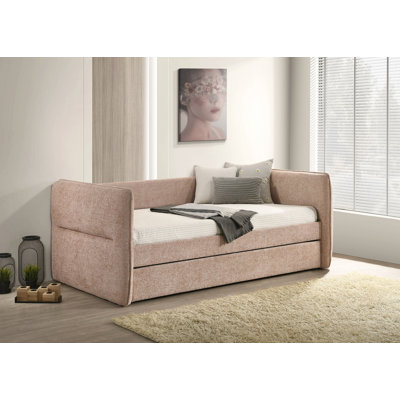 1Pc Daybed Pull Out Trundle Button Tufted Nailhead Trim Bedroom Living Room Furniture