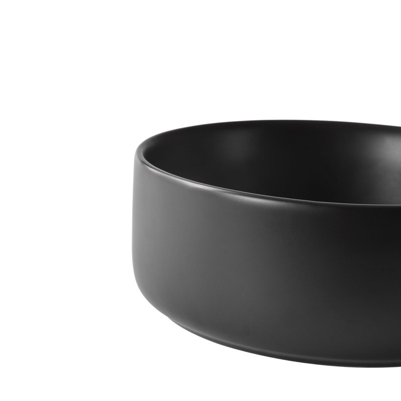 Ensemble de lavabo de salle de bain rond en céramique Classic 11 11/16 po de hauteur 4 1/8 po avec adorable boîte à savon et drain de 1 1/4 po - idéal pour les petites salles de bain
