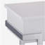 Table basse blanche brillante et chromée avec plateau relevable-1957019974