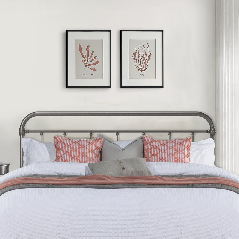Shumacker Steel Slat Headboard, King, Pewter