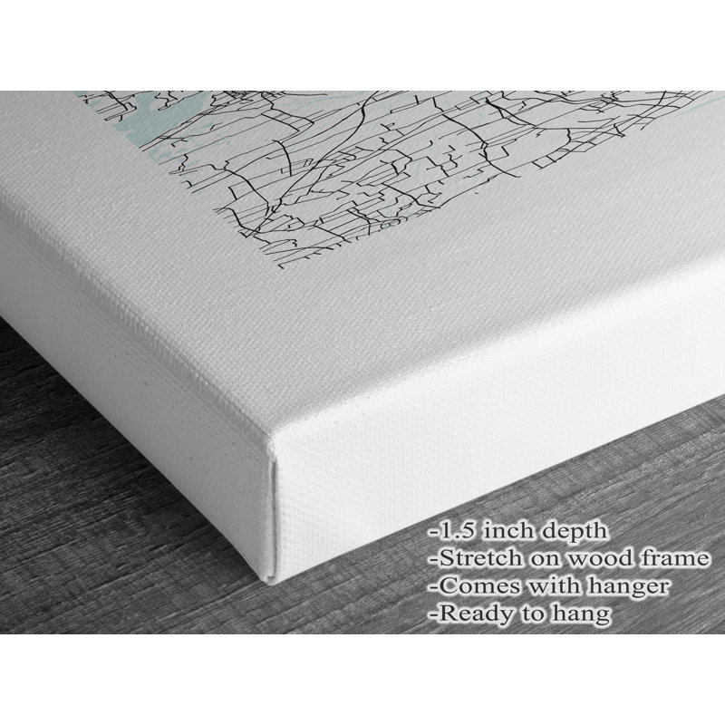 Shanghai Map Print China Canvas Print
