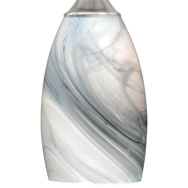 Finja 1 - Light Single Pendant, Satin Nickel, Marble Swirl