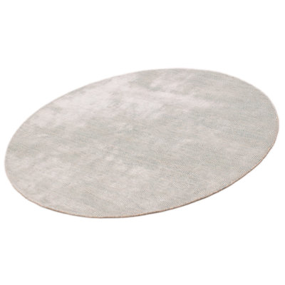 One-of-a-Kind 6' New Age Round Wool Area Rug in Light Blue