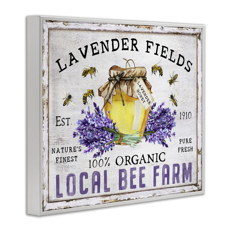 Art de giclée de champ de lavande par abeille par Creatif Belle, H 11 po x l 14 po