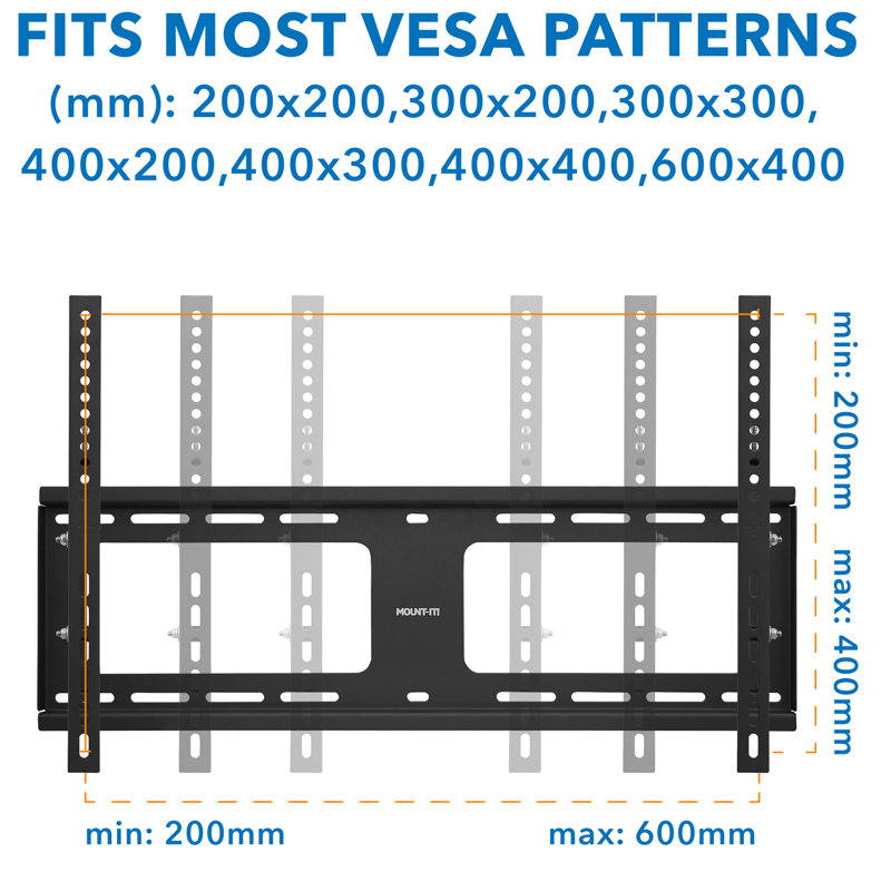 Weatherproof Black Steel Lockable Tilting TV Wall Mount for 37-80 Inch Screens