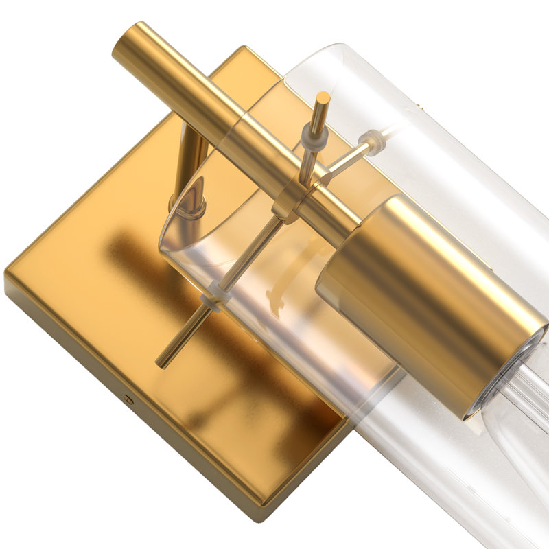 Brass Armed Wall Sconce Dimmable, Bronze