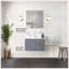 Meuble-lavabo polyvalent x 22 po , Comptoir en quartz blanc, ensemble de robinets et Miroir à DEL-868558644