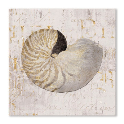 Golden Vintage Shell II, estampe numérique sur toile tendue avec châssis