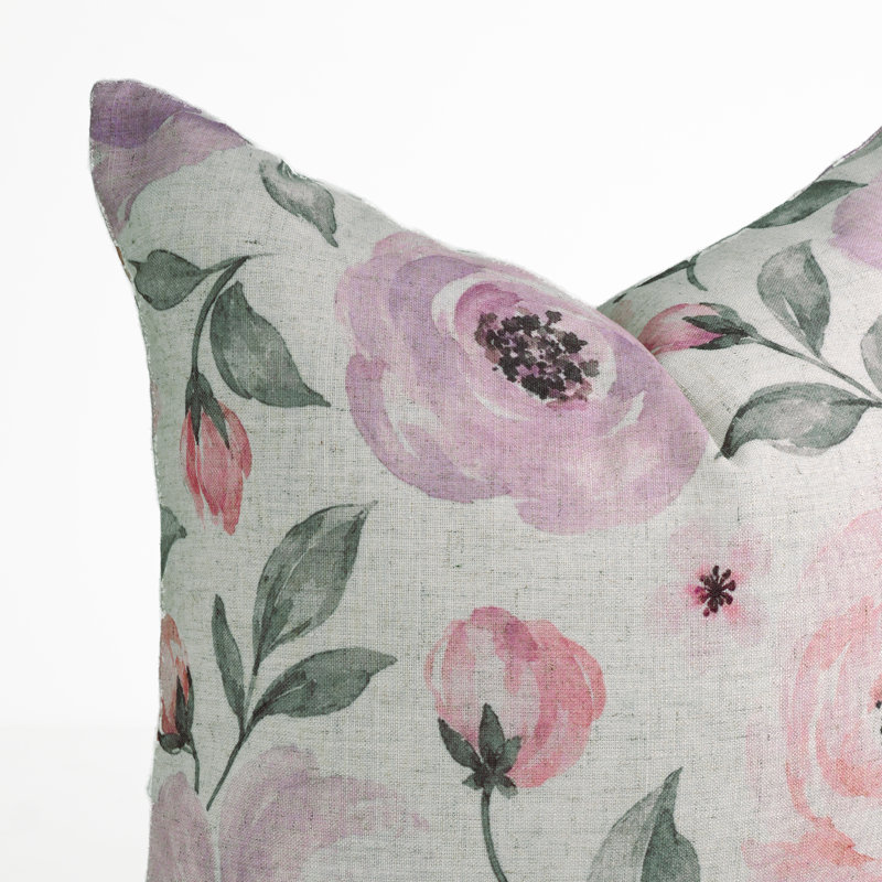 Floral Linen Pillow Cover, 20X20