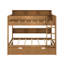Lit superposé avec lit gigogne, lit superposé en bois avec tablettes de rangement, échelle et garde-corps-1333477293