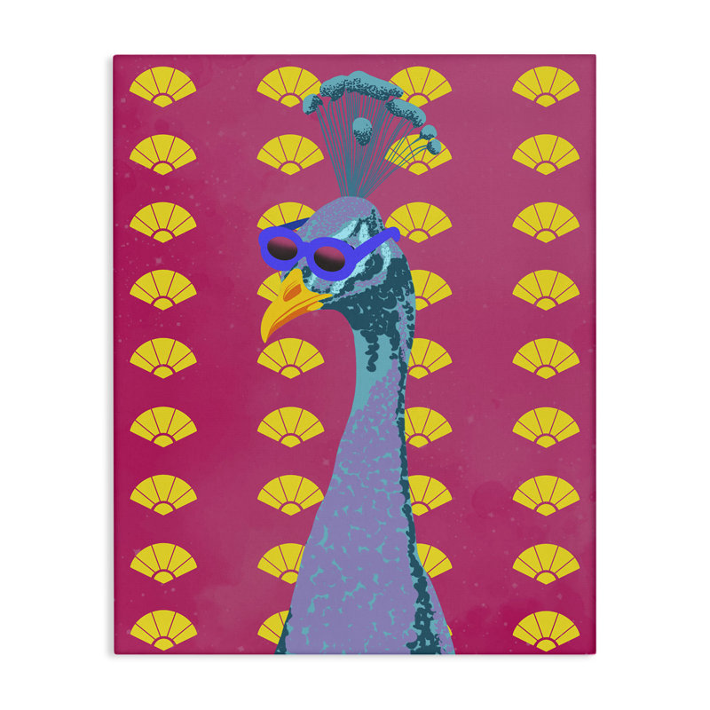 «Vibrant Mod Peacock Canvas», conception de Marcus Prime, H 40 po x l 30 po