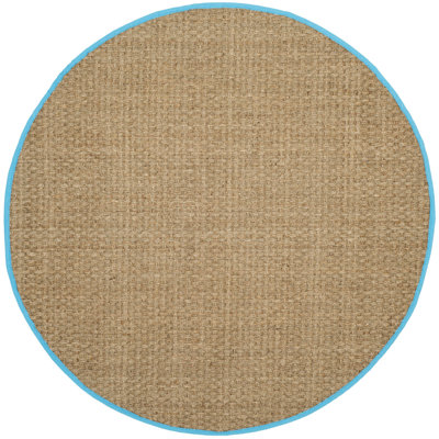 Auckland Bamboo Natural/Turquoise Area Rug