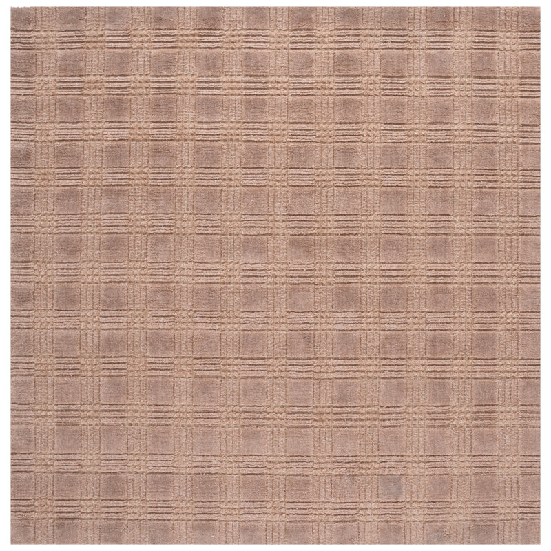 Plaid Hand-Loomed Performance Area Rug, Square 6'