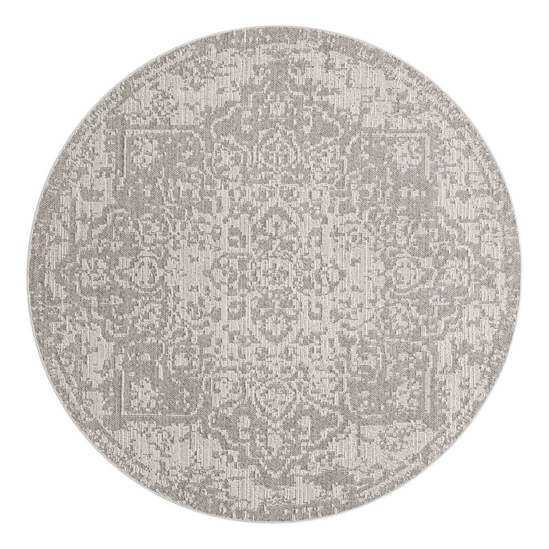 Indoor/Outdoor Traditional Area Rug, Round 7'10"