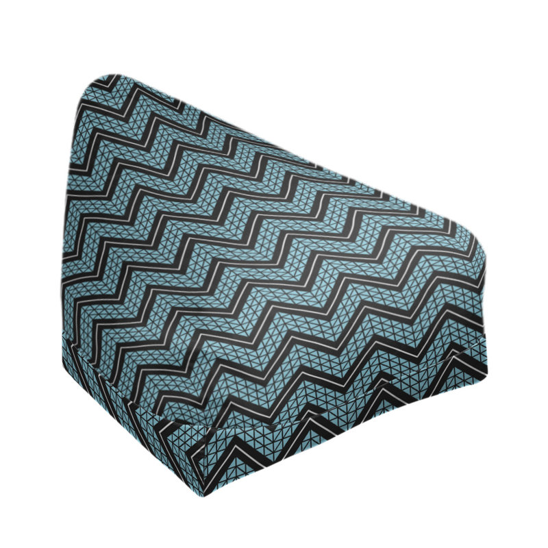 Housse de sac à billes à chevrons à la main classic, H 27 po x L 30 po x P 25 po, Bleu sarcelle / blanc, Bourre en polyester