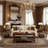 3-Piece Solid Wood Coffee Table Set, 2-Tier Living Room Table Set with Storage, Rectangle Coffee Table & 2 End Tables, Classic Dark Brown Finish