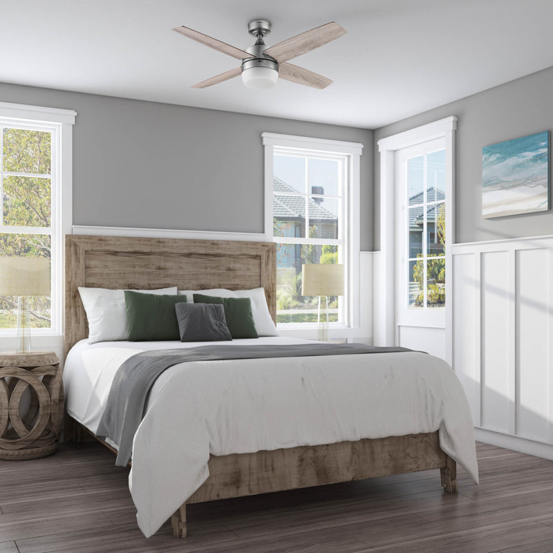 Frittelli 44'' Ceiling Fan with LED Lights and Remote Included, Pewter