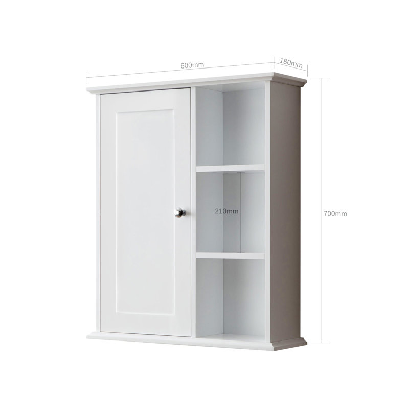 23.6" White Bathroom Wall Cabinet