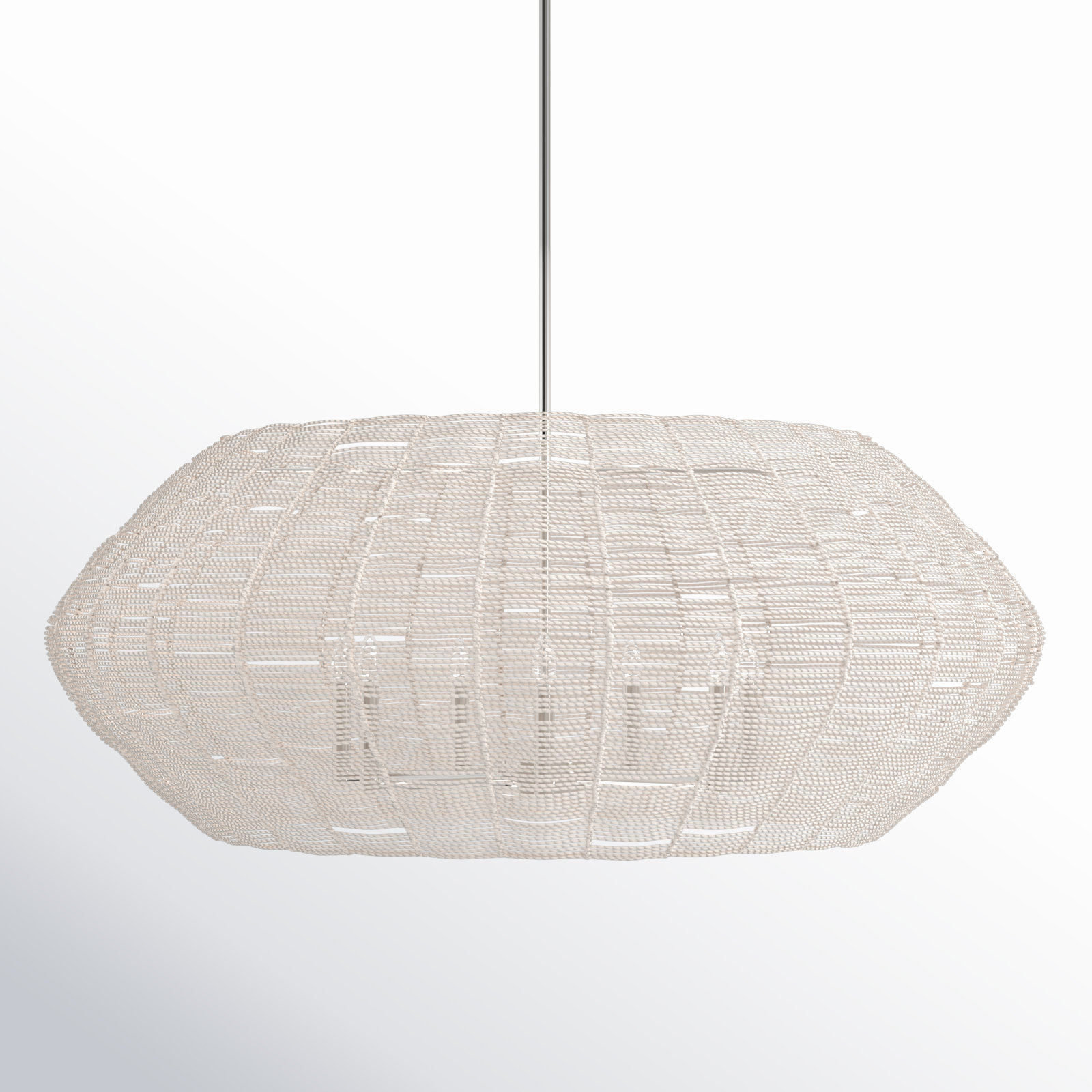 Ariza 7 - Light Unique Geometric Chandelier, Chrome, Natural/White