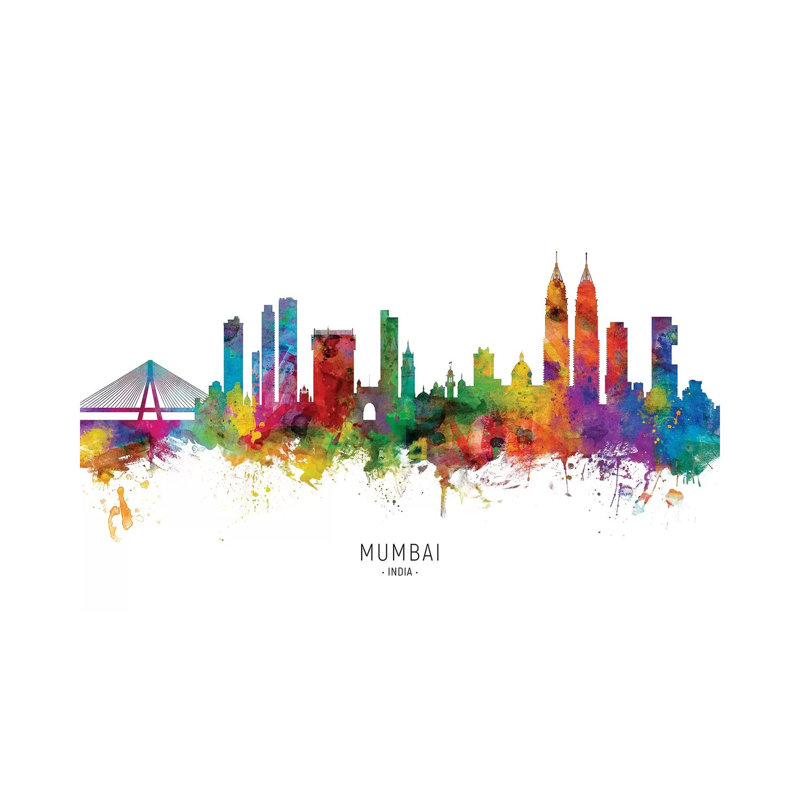 Mumbai Skyline India Bombay by Michael Tompsett - Wrapped Canvas Print, 20.32 cm H x 30.48 cm W