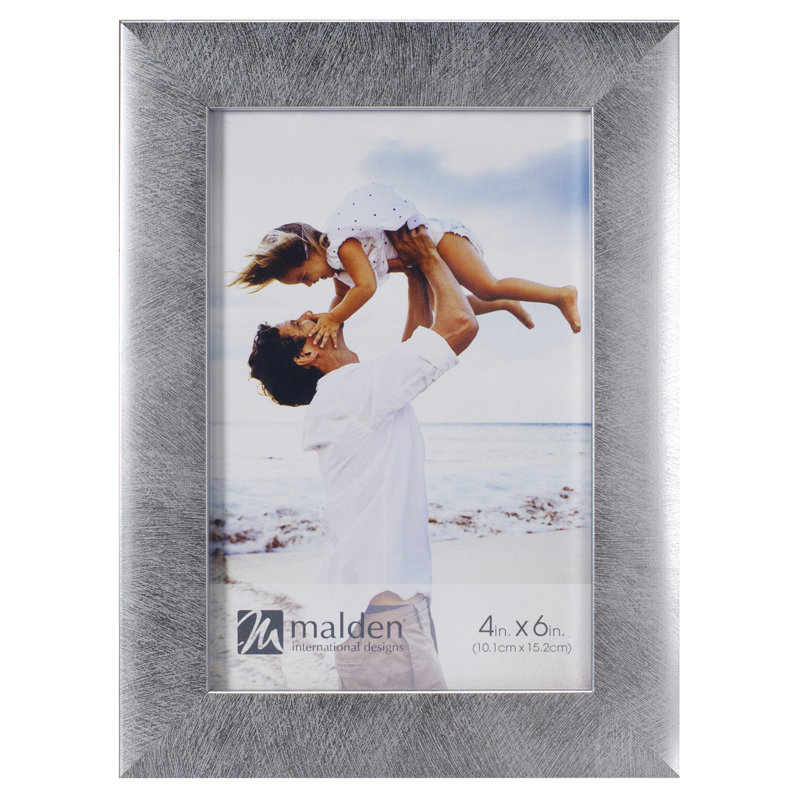 Cadre photo en plastique, Argent, 4 po x 6 po