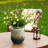 Rustic Brown with Green Bottom 9.8-Inch Tall Round Terracotta Vase w/ Handles