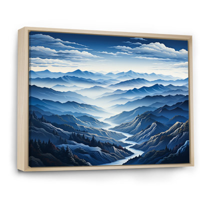 Blue And White Mountain Majesty Panorama III - Landscape Mountains Wall Art