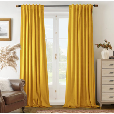 Dessy Velvet  Curtains 2 Panel Set Super Soft luxury Rod Pocket Back Tab Curtains