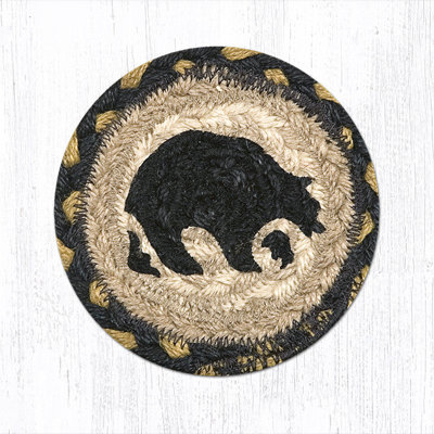  American Bear Printed Round Coaster – 5" H Eco-Friendly Table Protection