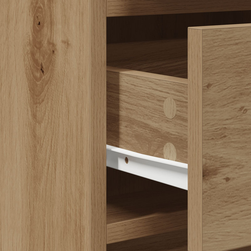 Dressing Table with Mirror, Artisan Oak