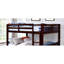 Lit superposé simple au-dessus d'un lit simple de style transitionnel Rails en échelle attachés et structure à joint verrouillable avec couchette incluse-135255028-135255016