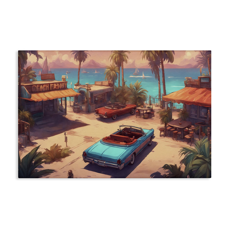  Art mural sur toile Bright Beach Hues View par Noah Bay, H 30 po x l 45 po