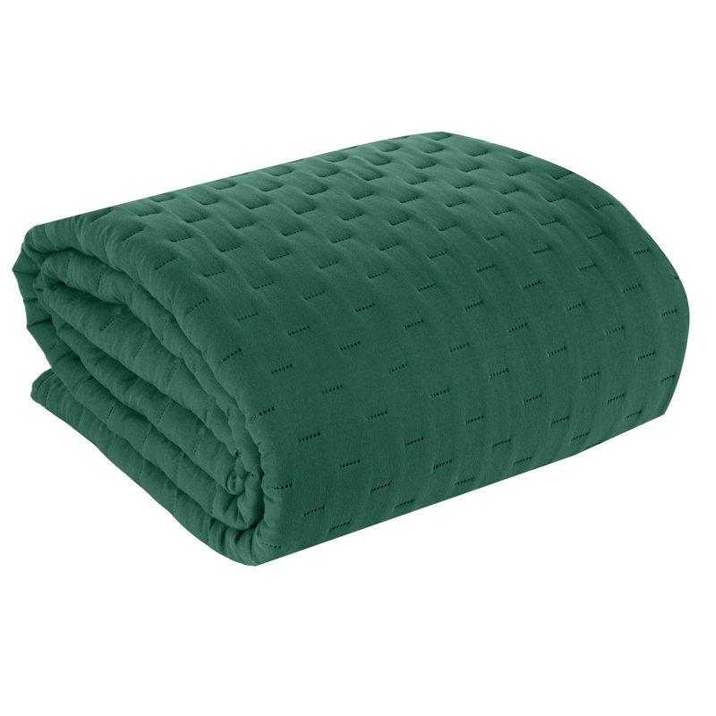 Raub No Pattern Bedspread, W170 x L210cm, Dark Green