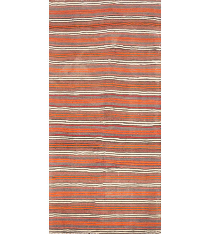 Tapis rayé en laine 5 x 11