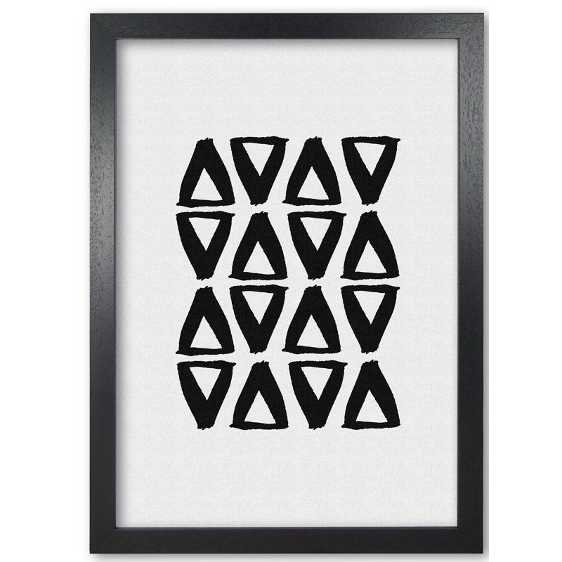 Black And White Abstract II - Print, 30 cm H x 21 cm W x 5 cm D, Black Grain Frame