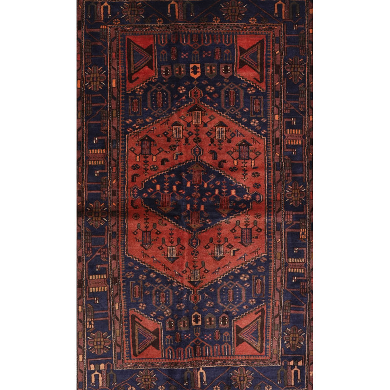 Tapis rouge foncé en laine touffeté à la main Florissant