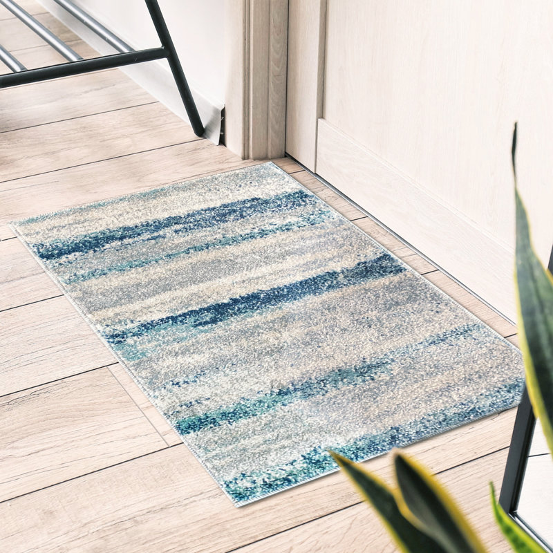 Tapis bleu / beige / gris Ellensburg, Rectangle 2 pi x 3 pi