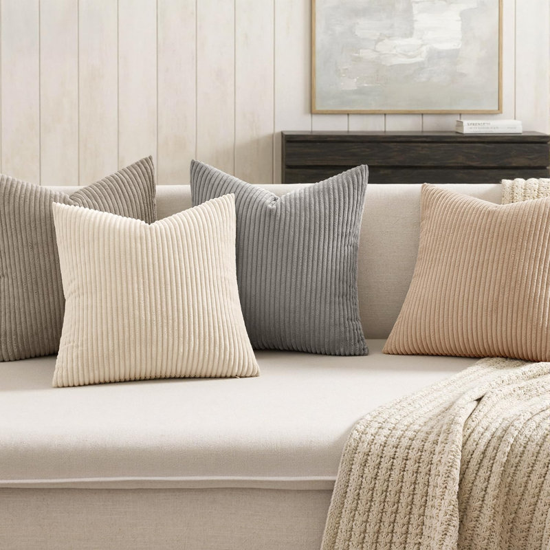 Housses de coussin Boho Farmhouse, Beige / kaki / gris / brun