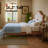 Solid Wood Bed Frame with Upholstered Headboard, Modern Design, No Box Spring Needed-1121259912-1108145652