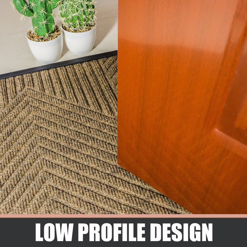 Tapis de porte d'extérieur antidérapant Lodewyk, L 32 po x L 48 po, Kaki