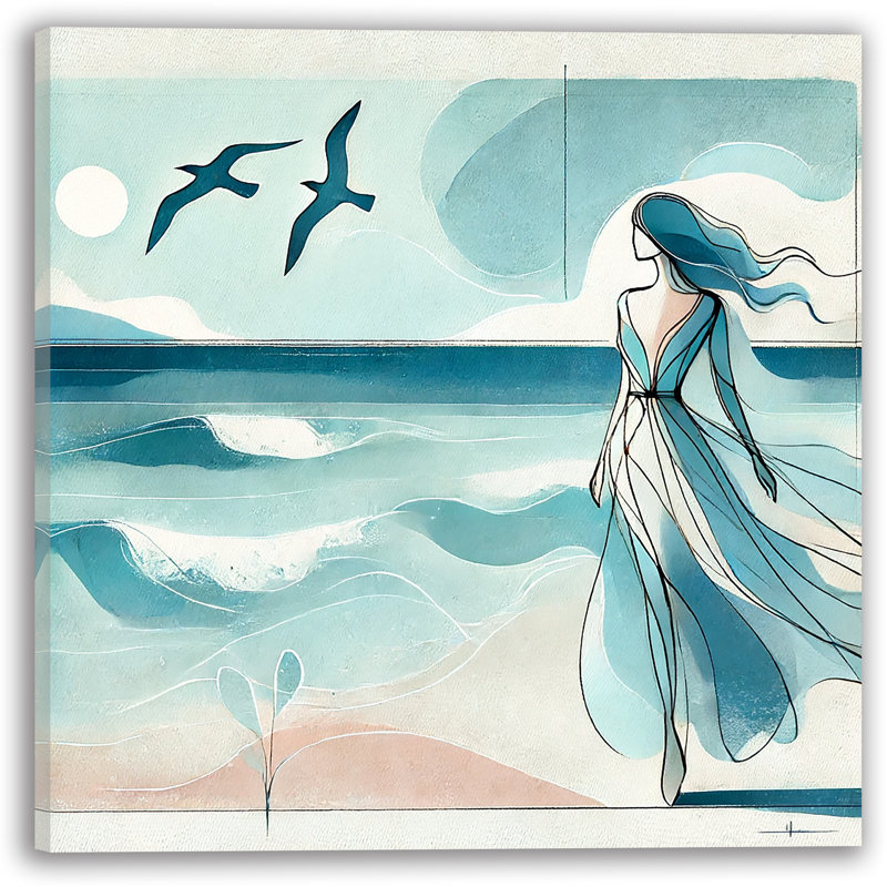 Art mural sur toile Tranquil Ocean Breeze, H 12 po x l 12 po x P 1 po