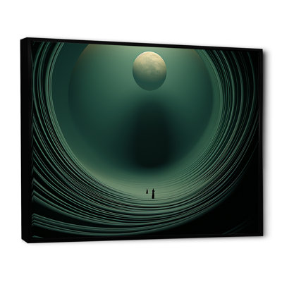 Emerald Enceladus Outer Space I - Our Solar System Canvas Art Print