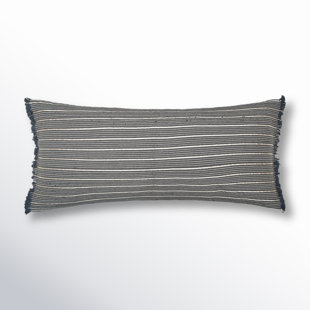 Idora Striped Shale Gray Cotton Blend Decor Throw Pillow