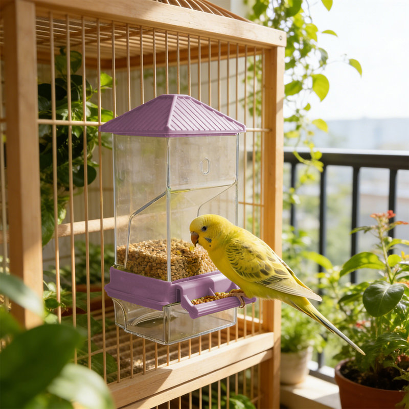 Mangeoire automatique automatique pour perroquets pour petits oiseaux, mauve, Purple