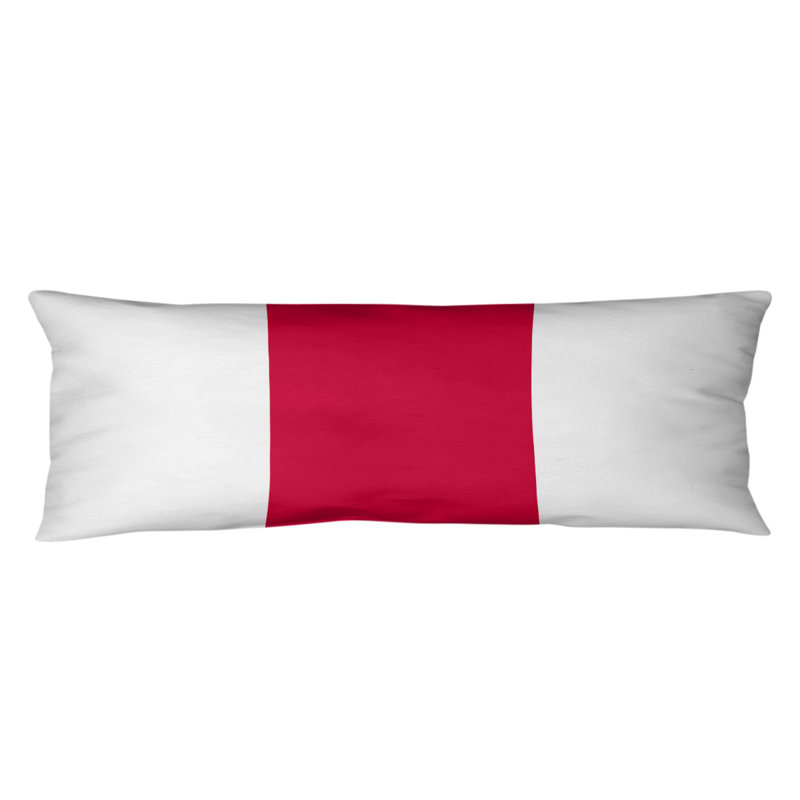 Stripes Medium Polyester/Polyfill Body Pillow, Arizona, White/Red Middle